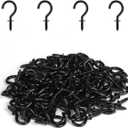 RELBRO 1/2 Inch Small Screw Hooks, Mini Metal Twist in Hooks, Black 