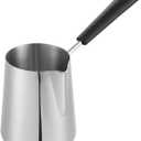 Milk Butter Warmer Pot, 20oz/600ml Turkish Coffee Pot, Stovetop Chocolate Melting Pan, Cezve Ibrik Briki Greek Arabic Coffee Maker for Maple Syrup, Sauce Heating, 18/8 Stainless Steel