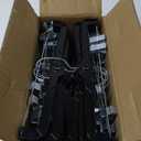 SSWBasics 14-Inch Black Plastic Skirt and Pants Hangers - Pack of 20 with Chrome Swivel Hook, Padded Clips - Perfect for Retail and Home Use, Holds Up to 6 Pounds