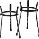 2 Pcs Conga Drum Stand 10 & 11 Black Heavy Duty Adjustable Height Drum Holder Support for Congas Bongo Djembe Performance and Travel
