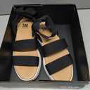 SM New York Women's Wedge Sandals Platform Elastic Strap Platform Sandals, Size 8 1/2, Black