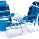 Beach Chair 2 Pack, 5 Positions Textilene Folding Reclining Beach Chair with Backpack Straps, Cooler Bag & Cup Holder for Outdoor Lawn Camping