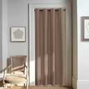NICETOWN Blackout Doorway Curtain 80 inches Long for Bedroom - Grommet Light & Heat Blocking Window Treatments Sound Reducing Drapes for Living Room (1 Panel, W46 x L80, Cappuccino)