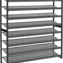 Shoe Rack, Large Metal Shoe Organizer,Max Holds 50 Pairs,8 Tier Shoe Storage Shelf for Garage,Closet,Entryway, Black