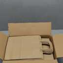 Qutuus Medium Gift Bags with Handles 8x4.5x10 Inch 100 pcs Brown Gift Bags Bulk, Kraft Paper Bags, Brown Paper Bags for Shopping, Wedding, Retail, Party Favor, Small Business