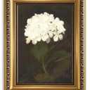 KISSFOX Gold Framed Wall Art Vintage Wall Decor Hydrangea Floral Canvas Art Botanical Pictures Dark Flower Paintings Moody Still Life Artwork For Living Room Kitchen Bedroom, 16'' X 24''
