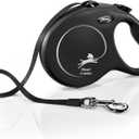 FLEXI New Classic Tape Retractable Dog Leash for Large Dogs Upto 110 lbs. 26 ft., Black | Tangle Free Pet Walking Leash with One-Handed Brake, Pause, Lock|German Quality Product