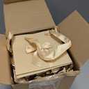 Honoson 50 Pcs Graduation Small Gift Bags with Handle 4 x 2.75 x 4.5 No DIY Mini Paper Bags Bulk with Bow Ribbon for Wedding Birthday Party Favor Mothers Day Baby Shower Guests(Beige White)