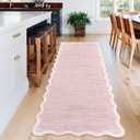 GarveeHome Scalloped Washable Rug 9x12 Area Rug for Living Room