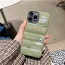 Puffer Case with Sports Shoes Brand Design for iPhone 12 Pro Max,Sneakers Ins White or Black Label Soft Cover-Green Puffy Cover for iPhone 14 13 12 11 Pro Max Plus X XS XR 7 8 (Green)