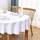 Oval Tablecloth 60x120 Inch Polyester Fabric Table Cloth Solid White Heavy Duty Table Cover Washable for Dinning Kitchen Home Party