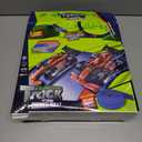 KETIEE Flex Tracks 16Ft for Kids: Flexible Race Car Ramp Track with 4 Small Racecars and 8 Suction Cups Compatible with Diecast 1/64th Cars, Rolls Up Portable Racetrack for Ages 3 & Up (Blue)