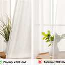 MIULEE Non-See-Through Privacy Linen Curtains 2 Panels, Light Filtering Window Curtains Farmhouse Textured Back Tab Semi Sheer Drapes for Bedroom Living Room, 52 x 63 Inches Long, Natural White
