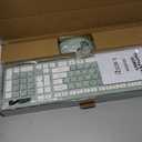 Wireless Keyboard and Mouse Combo, Full-Sized Wireless Keyboard and Adjustable DPI Mouse, 2.4GHz USB Receiver, Silent Keyboard and Mouse for PC, Windows, MAC, Desktop, Laptop (Avocado Green)