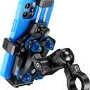 Kewig Motorcycle Phone Mount- [Vibration Dampener] [High-Speed Secure Lock] Motorcycle Cell Phone Holder, Bike Phone Handlebar Mount for 4.7-7.2" Smartphone (Black)