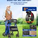 VOCIC Walkers for Seniors, Z21 Rollator Walker with Seat Supports 350lb, 8" Big Wheels for All Terrain, Ergonomic Arc Seat & 6" Ultra Backrest Foldable Walker, Dual Height Adjustment, Lightweight 2026