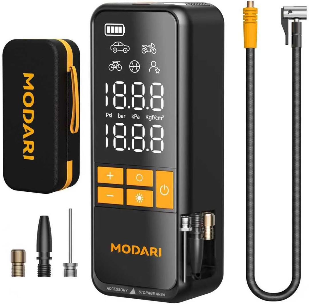 Tire Inflator Portable Air Compressor, Up to 160 PSI Car Tire Inflator, Cordless Air Pump, Portable Tire Pump with Gauge - Portable Tire Inflators for Car, Light Pickup, Bike and More