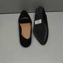 Obtaom Women's Pointy Toe Loafer Flat Comfortable Faux Suede Work Shoes,Cute Penny Loafer Slip On Ballet Flat(Black,US41 )