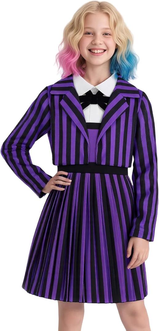 IBQ Girls Academy Uniform School Suits for Kids Halloween Costume Cosplay Party (110 (3-4 Years))