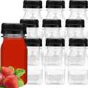 10 PCS 4 oz Plastic Juice Bottles Empty Clear Milk Bottles with Lids, Beverage Containers for Juice, Milk and Other Drink