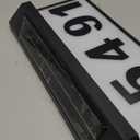 Solar Address Sign, Lighted Address Plaque Outdoor Waterproof, Illuminated Address Numbers, House Numbers for Outside (Black)