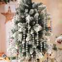 Silver 50 Set Christmas Beads Ornaments Christmas Tree Decorations Xmas Hanging Plastic Teardrop with Hooks for Centerpieces Home Decor for Xmas Tree Party Supplies Chandelier Decorations