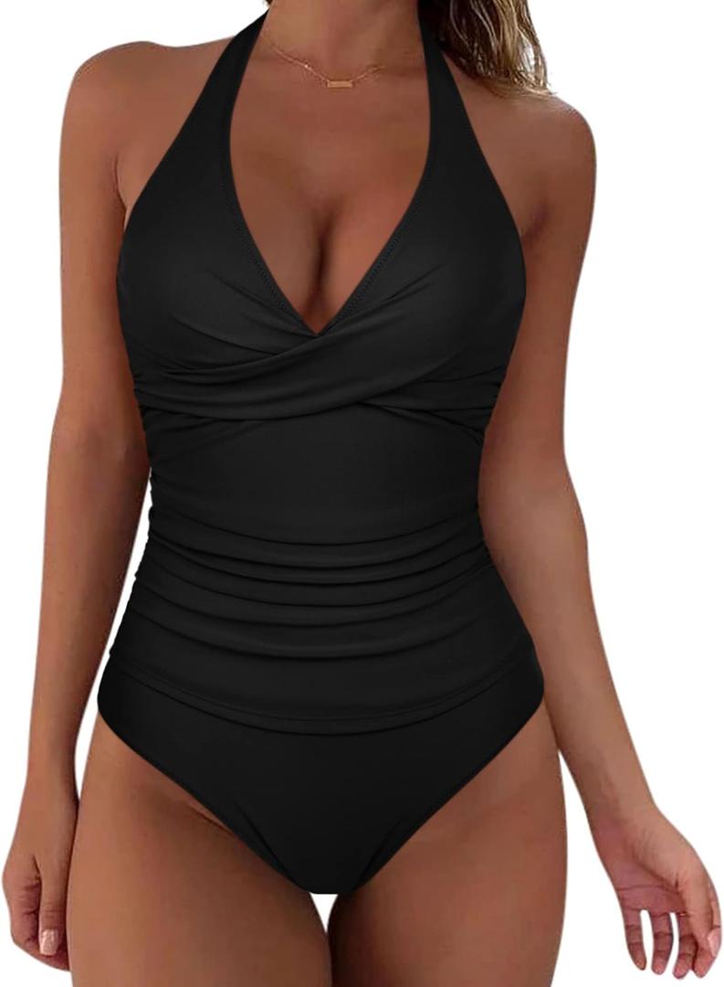 SUUKSESS Women Cutout Bikini Sets Push Up High Waisted Swimsuits 2 Piece (X-Large, 06 Black)