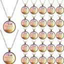 40 Sets Christmas Church Gifts Bulk Bible Verse Necklaces for Mom Women Church Member Employee