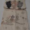Artoid Mode Stripes Pine Trees Merry Christmas Table Runner, Winter Xmas Holiday Kitchen Dining Table Decoration for Home Party Decor 13x90 Inch (Brown)