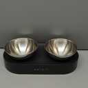 PETKIT 304 Stainless Steel Elevated Cat Bowls&Dog Bowls,Raised Cat Food and Water Bowl Set, Non-Slip, Anti Vomiting 15Tilted Cat Small Animal Plate