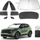 8PCS Windshield Sun Shade Custom Fit for 2023 2024 2025 2026 Kia Sportage NQ5 Accessories Foldable Sunshade Side Rear Window Shade Cover Full Set Privacy Protection Keeps Car Cool