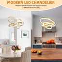 Modern Gold Led Chandelier 3 Rings Gold Dimmable LED Chandeliers Light Fixture for Kitchen Island Height Adjustable Chandelier Led Pendant Light for Dining Room Bedroom Living Room, 3ring-20"