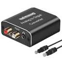 Analog to Digital Audio Converter, Hdiwousp RCA R/L or 3.5mm Jack AUX to Digital Coaxial Toslink Optical SPDIF Audio Adapter for PS4 Xbox HDTV DVD Headphone (Aluminum) (ADC)