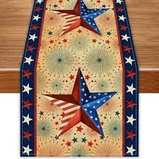 4th of July Table Runner Stars and Stripes Patriotic Table Runners Memorial Day Decor American Flag Independence Day Kitchen Dining Table Runners Indoor Outdoor Party Table Decorations 13 x 72 Inch