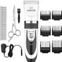 oneisall Dog Shaver Clippers Low Noise Rechargeable Cordless Electric Quiet Hair Clippers Set for Dogs Cats Pets (White)