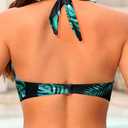 Tempt Me Women Halter Bikini Top Push Up Swimsuit Top Only (Black, L)