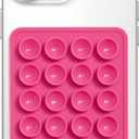 6 x Upgraded SUCKY Silicone Suction Phone Case Adhesive Mount - Hands-Free Phone Accessory for iPhone and Android - Sticky Grip for Selfies, Videos - (Hot Pink)