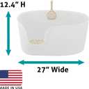 Richell PAW TRAX High Wall Cat Litter Box XL, Large High Sides Cat Litter Pan in White