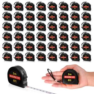 Copkim 50 Pcs 6 FT Mini Tape Measure Retractable Bulk Small Measuring Tape Pocket Size Measurement Tool for Operation Christmas Items Party Favor Gifts Stuffers for Men(Black)