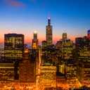 chicago city landscape canvas wall art chicago city skyline wall art for living room illinois cityscape skyscrapers pictures for bedroom modern decor office artwork framed ready to hang, 16"wx24"h