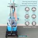 broom and mop holder put wet mops movable Commercial mop rack cleaning tool cart storage for garden garage organizer mop drain rack