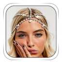 Rhinestone Head Chain Jewelry Silver 1920s Headpieces Vinatge Hair Jewelry Costume Hair Accessories for Women (Silver-Boho)