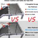 Large Turtle Basking Platform for Aquatic Turtles, Sturdy Standing Turtle Dock with Non-Slip Ramp, Red Ear Slider Tank Accessories for 25/29/40/55 Gal, Gray/Black