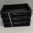 KBDcraft Stackable Storage Bin - Heavy-Duty Plastic Organizer Box and Tray with Straight Walls, small plastic bin totes for storage, 12"x8"x3", 0.5Gal, Black, 3 Pack