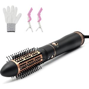 Round Brush Blow Dryer Brush - 1.6 Inch Ceramic Hair Dryer Brush for Short/Middle Hair, One Step Hair Drying, Volumizing, Straightening and Styling, Negative Ionic, Ceramic Barrel Hot Air Brush