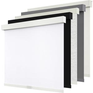 SUNOFF Cordless Blackout Roller Shades Blinds for Windows Free-Stop,Pull Down Room Darkening with Valance,Thermal Insulated Woven Fabric Window Door Blinds for Home,Office,White 20" W x 72" L