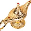 Vintage Aladdin Magic Genie Lamp Light for Home Party Wedding Table Decoration & Gift,Classic Zinc Alloy Arabian Lamp Jewelry BoxGold