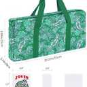 American Mahjong Tile Set, 166 White Tiles Mahjong Set, 4 Transparent All-in-One Rack/Pushers, Travel Game Set with Green Printed Carrying Bag