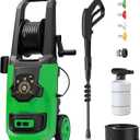 Electric Pressure Washer, 5400 PSI 3.6 GPM Adjustable Touch Screen, 35 FT Power Cord with 20 FT Pressure Hose, 4 Nozzles, Hose Reel, Foam Cannon for Car/Patio/Garage
