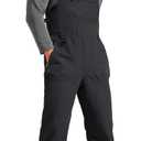 FREE SOLDIER Mens Snow Bibs Ski Pants Softshell Waterproof Insulated Warm Snow Pants Windproof Ski Bib Overalls (XX-Large/32" Inseam, Black)